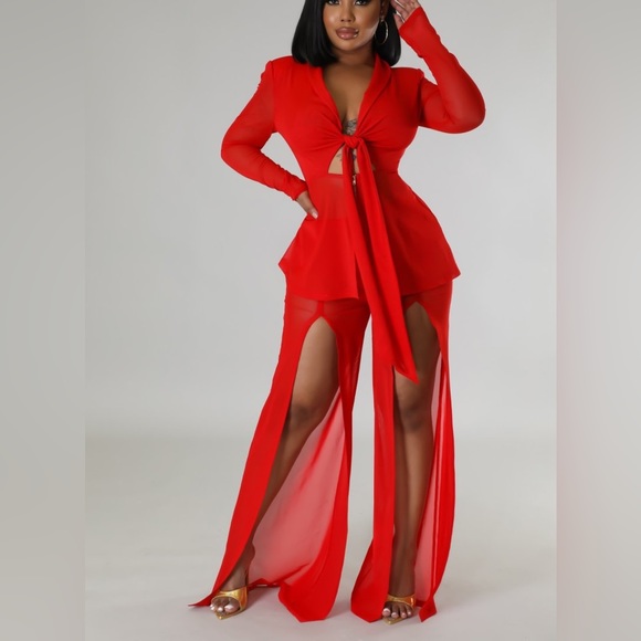 Red Pants Set - Picture 2 of 2